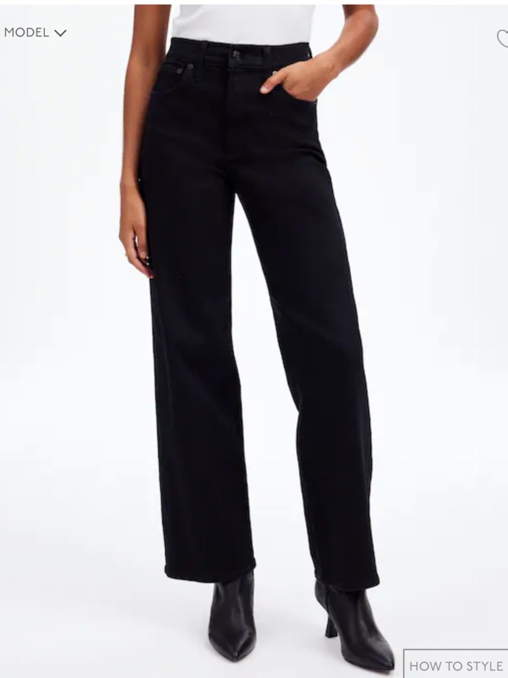 Madewell black perfect vintage wide-leg jeans 27